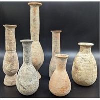 Estate Lot Of 6 Ancient Roman Terracotta Bottles