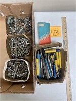 Small Tool Clean up Lot - Bolts, Drill Bits, &