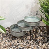 glitzhome Metal Tiered Outdoor Water Fountain