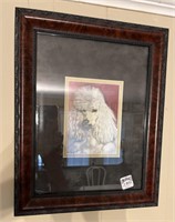 Poodle print framed & matted 14” x 11.5”