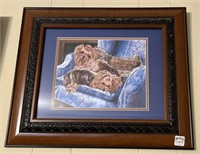 Framed & matted Yorkie print 19.25” x16.5”
