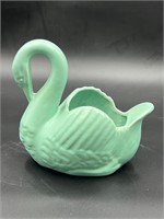 Vintage swan pottery planter
