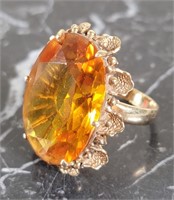 14k Gold & Citrine Ring Sz. 6