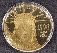1998 Platinum Layered 4oz .999 Fine Silver Coin