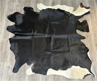 Cow Hide Rug, 67 in x 62in