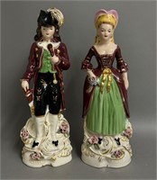 French Courtier Couple Porcelain Figurines