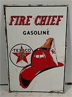 Fire Chief gasoline porcelain pump plate