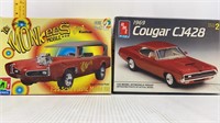 2 PLASTIC MODELS-THE MONKEES MOBILE-'69 COUGAR