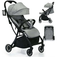 Gray  Baby Stroller  2 in 1 Convertible Folding In