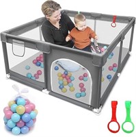 Baby Playpen, 47”×47” Play Pens for Babies and Tod