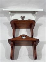 Three Wooden Shelf (Brown Shelf is 12in W x 6in D