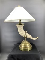 Impressive high end oversized faux horn lamp