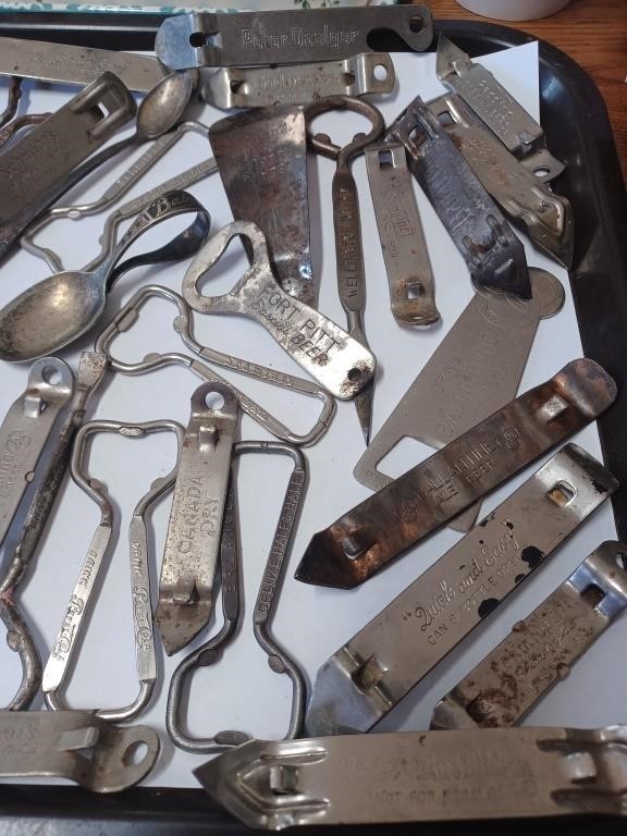 Large Lot of Various Openers w/ Adv. and Spoons -
