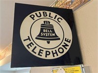 VINTAGE ENAMEL "BELL SYSTEM PUBLIC TELEPHONE"