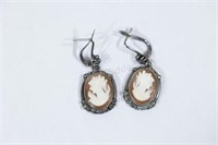 Cameo Sterling Earring Set