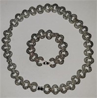 Silvertone Necklace and Bracelet (needs repairs)