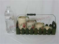 Vintage Country Hearts Measuring Cups w Carrier