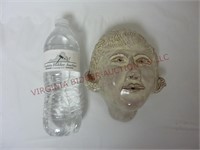 Head / Face Clay Pottery Art Sculpture ~ 7" Tall