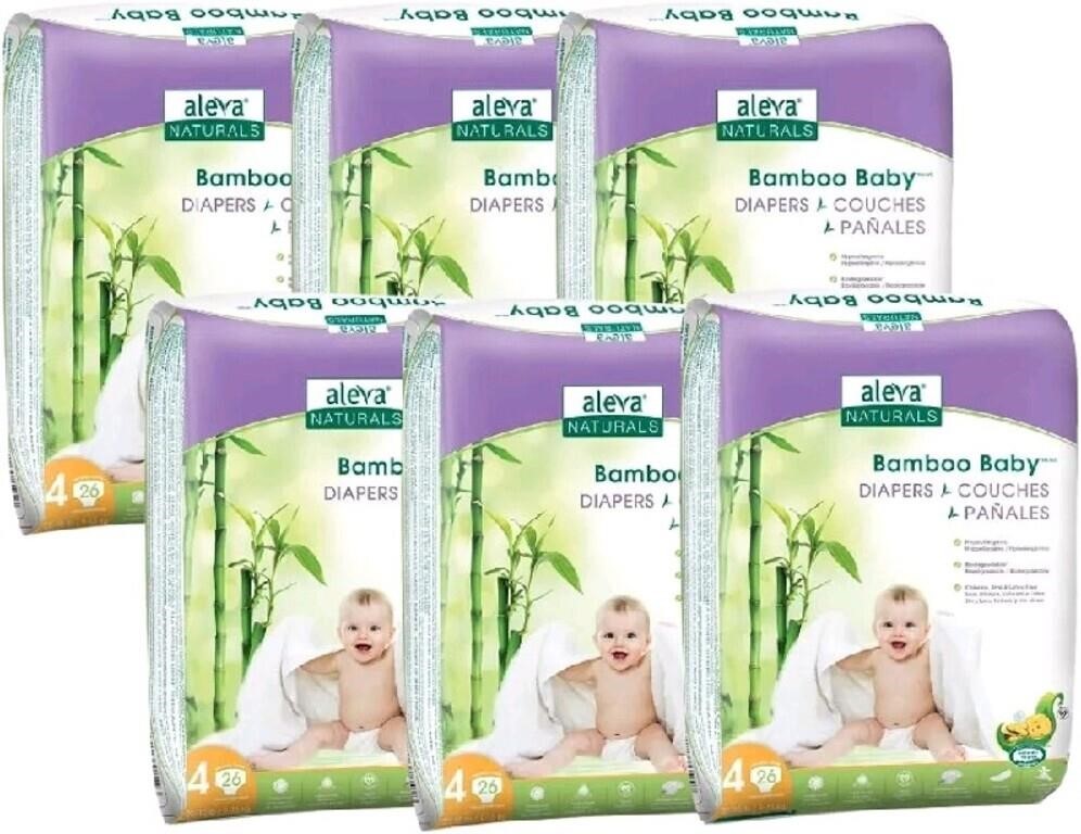 Aleva Naturals Hypoallergenic Bamboo Baby Diapers
