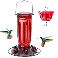 Kingsyard Glass Hummingbird Feeder for Outdoors Wi