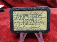 1937 California Div. Fish & Game license pin.
