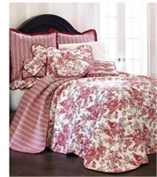 Toile Garden Cotton Quilt Full/Queen