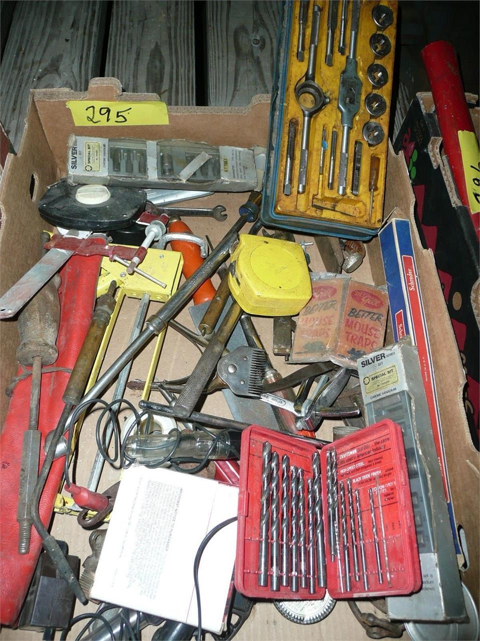 Box of Tools, Drill Bits, Tap and Die