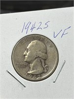 1942 S George Washington Silver Quarter