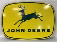 Single Sided John Deere Oval Metal Sign
