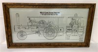 65 hp Case Steam Tractor Framed Drawing