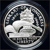 2000 Library of Congress Proof Silver Dollar MIB