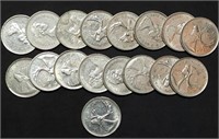 17 Post Silver Era Canadian Quarters