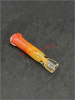 3in Orange Ombré Glass Chillum Pipe (living room)