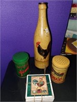 ROOSTER COASTERS/ BOTTLE AND SHAKERS