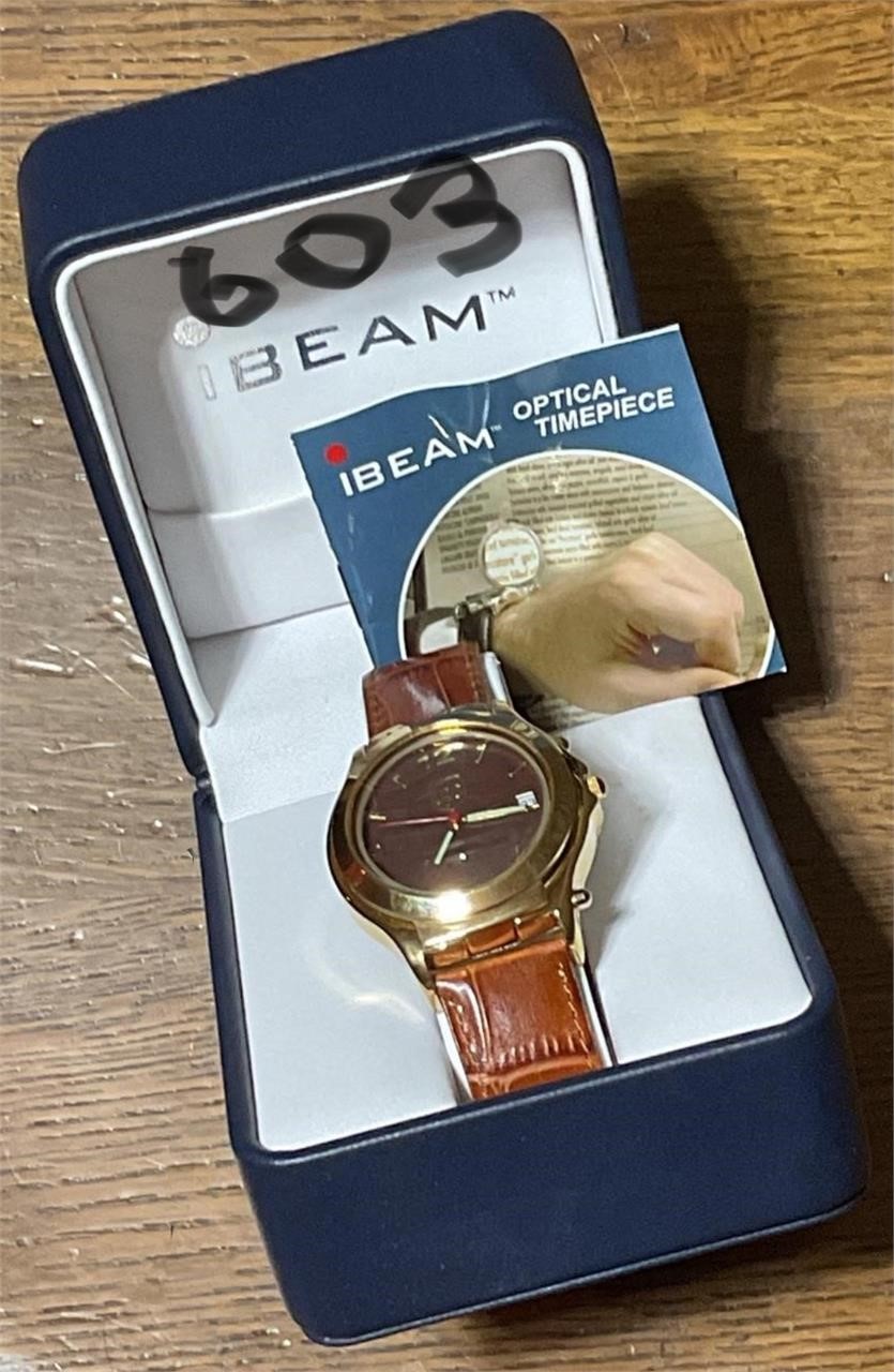 IBEAM Wristwatch with leather strap and box