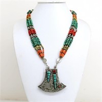 Tibet Natural Stone Tribal Queen Royal Necklace