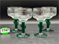 Set of 4 Vintage Libby Cactus Margarita glasses