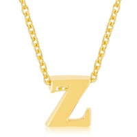 Goldtone Initial Small Letter Z Necklace