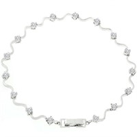 Stylish Round .96ct White Topaz Eternity Bracelet