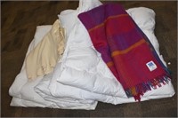 Box of Down Comforters & Blankets