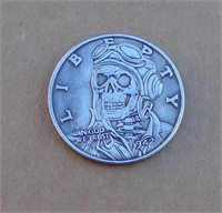 Hobo Style Challenge Dollar Skull