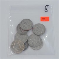 8- Franklin Half Dollars