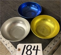 3 Colored Aluminum Bowls JH Cristil Edgerton