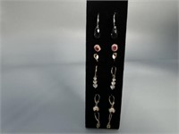 6 Sets of 14K Wire Earrings w/Larger Stones 8.3dwt