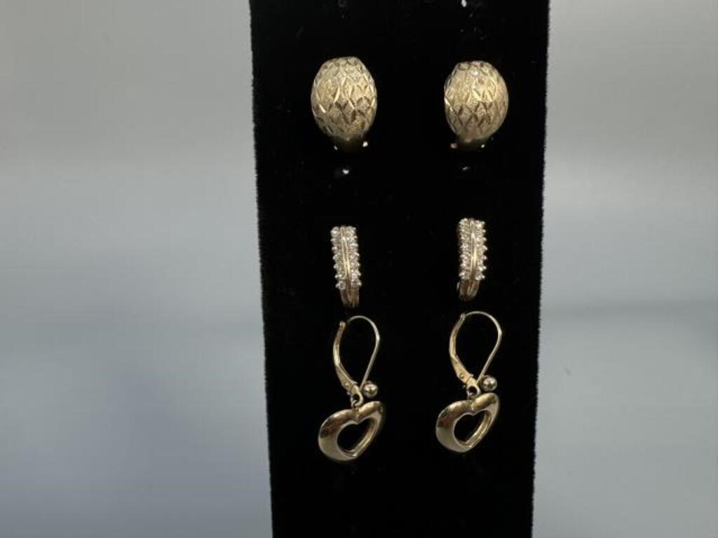 3 Sets of 14K Wire Dangle Earrings 3.6 dwt
