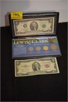LEWIS AND CLARK SET AND TWO DOLLAR BILL