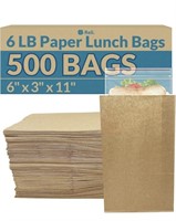 New 500Pc. 6lb. Brown Paper Bags

Paper Lunch
