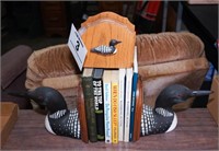 Loon bookends w/ books