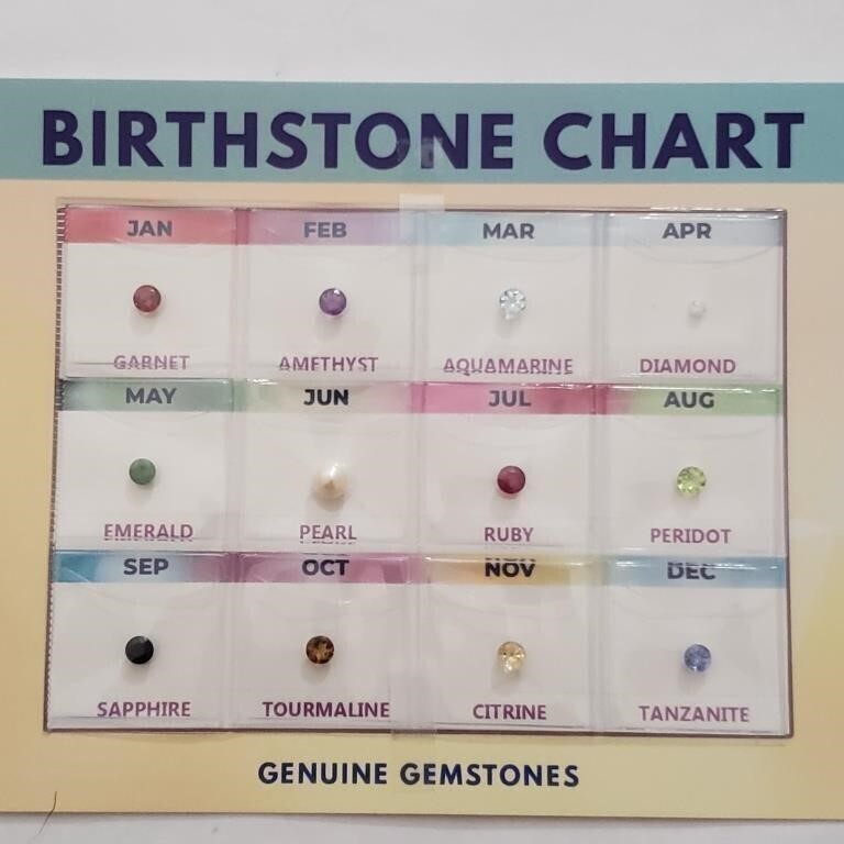 $300  Birthstone Chart Genuine Gemstone