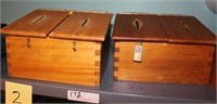 Shelf lot: 3 wooden ballot or suggestion boxes